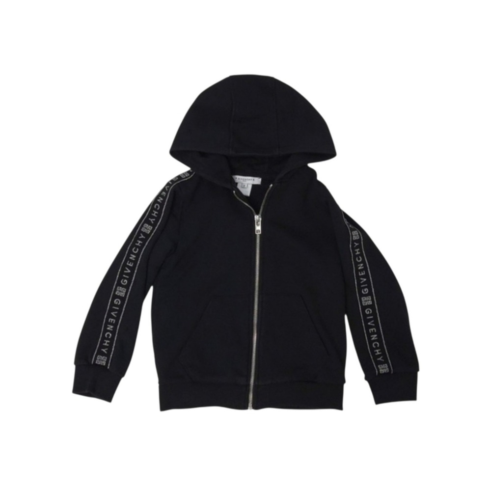 Givenchy Kid's Black Silver Glitter‎ Logo Arms Hoodie Sweatshirt Jacket- Girl 6